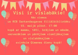 Ģimenes diena RCB Sarkandaugavas filiālbibliotēkā