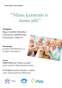 Seminārs senioriem “Mans ķermenis ir mana pils”