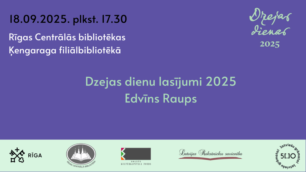 Dzejas dienas 2025. Edvīns Raups
