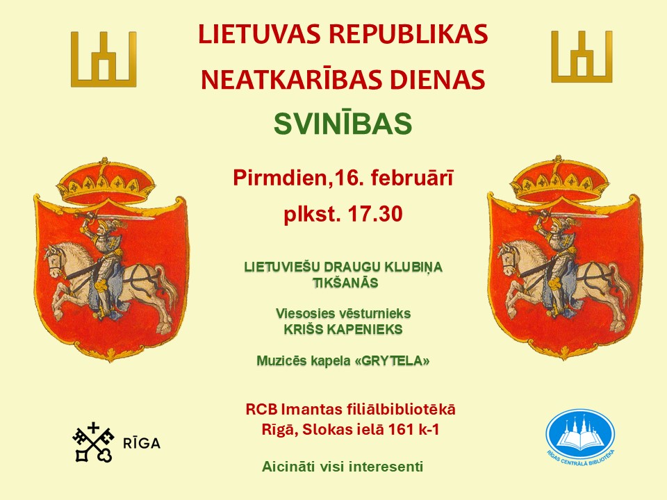 Imantā lietuviešu draugu klubiņā svinēs Lietuvas Valsts svētkus