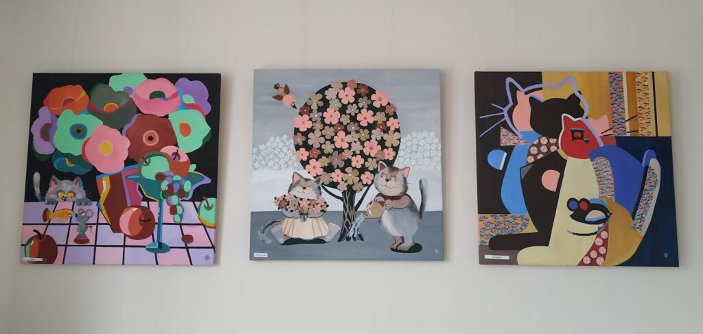 Olgas Žuravļovas gleznu izstāde “Kaķi smaida”