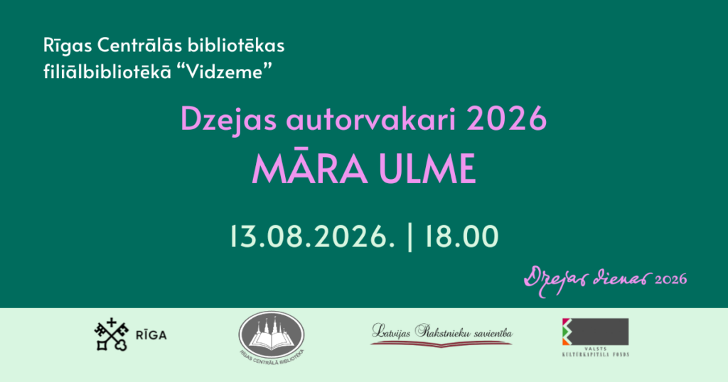 Tikšanās ar dzejnieci Māru Ulmi  RCB  filiālbibliotēkā “Vidzeme”