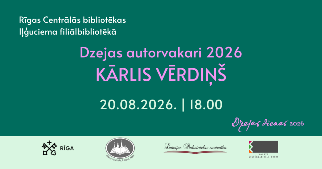 Tikšanās ar dzejnieku Kārli Vērdiņu RCB Iļģuciema filiālbibliotēkā